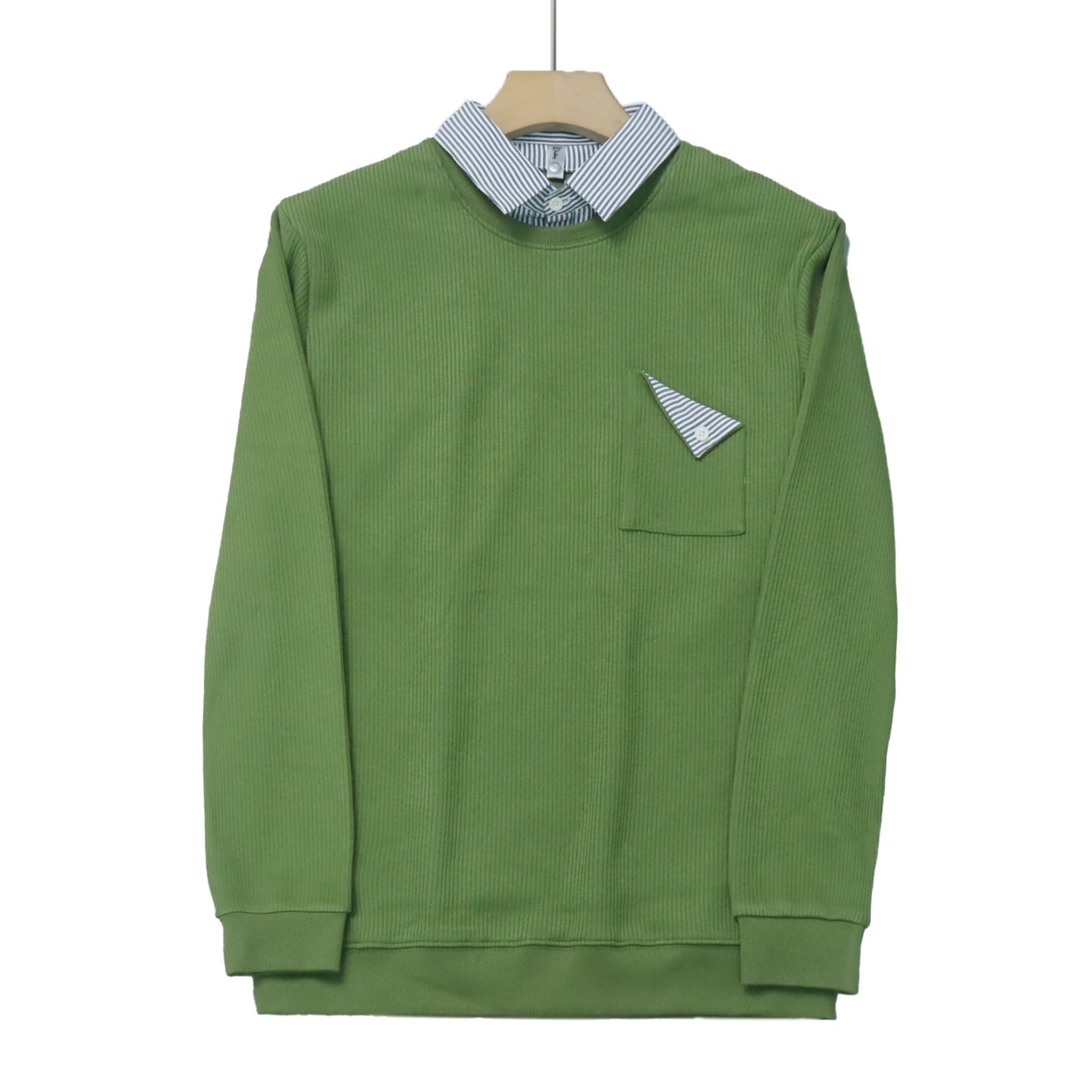 Olive Green Full Sleeves Lining Polo T-Shirt - Merinowear