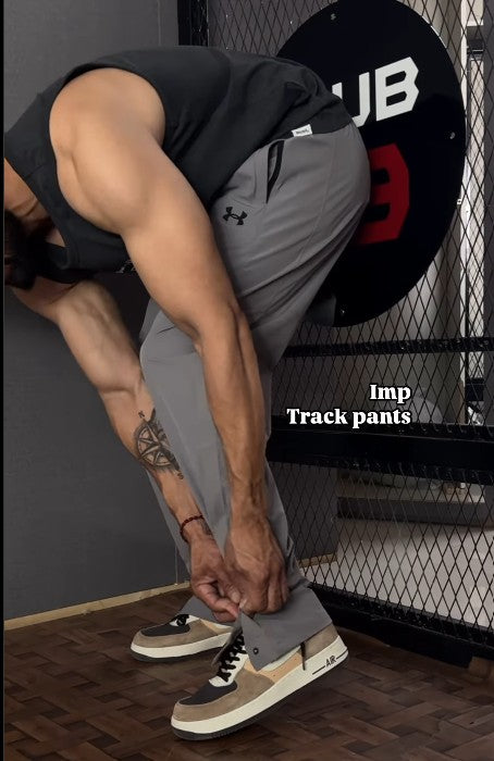 Grey Straight fit Button up Track Pant