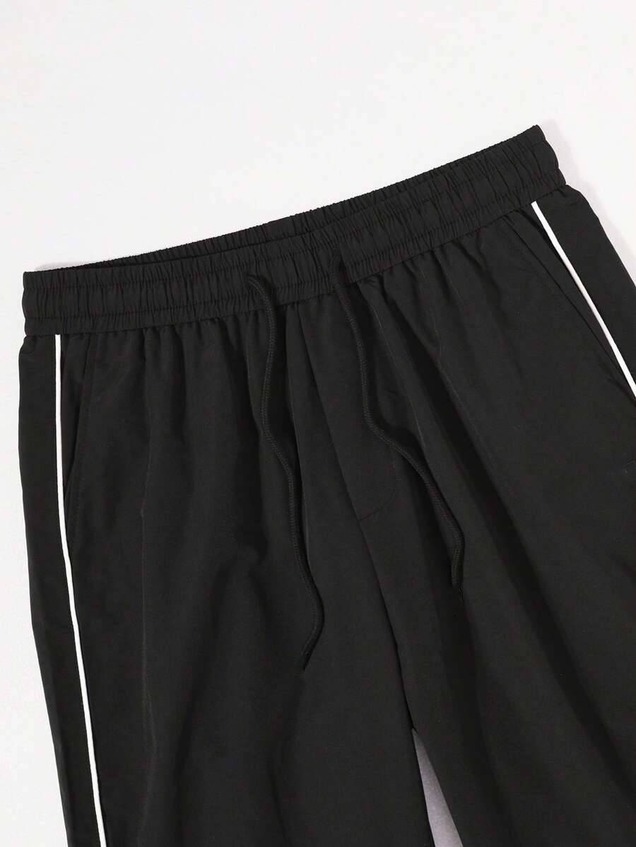 Black Straight fit Designer Trackpants star