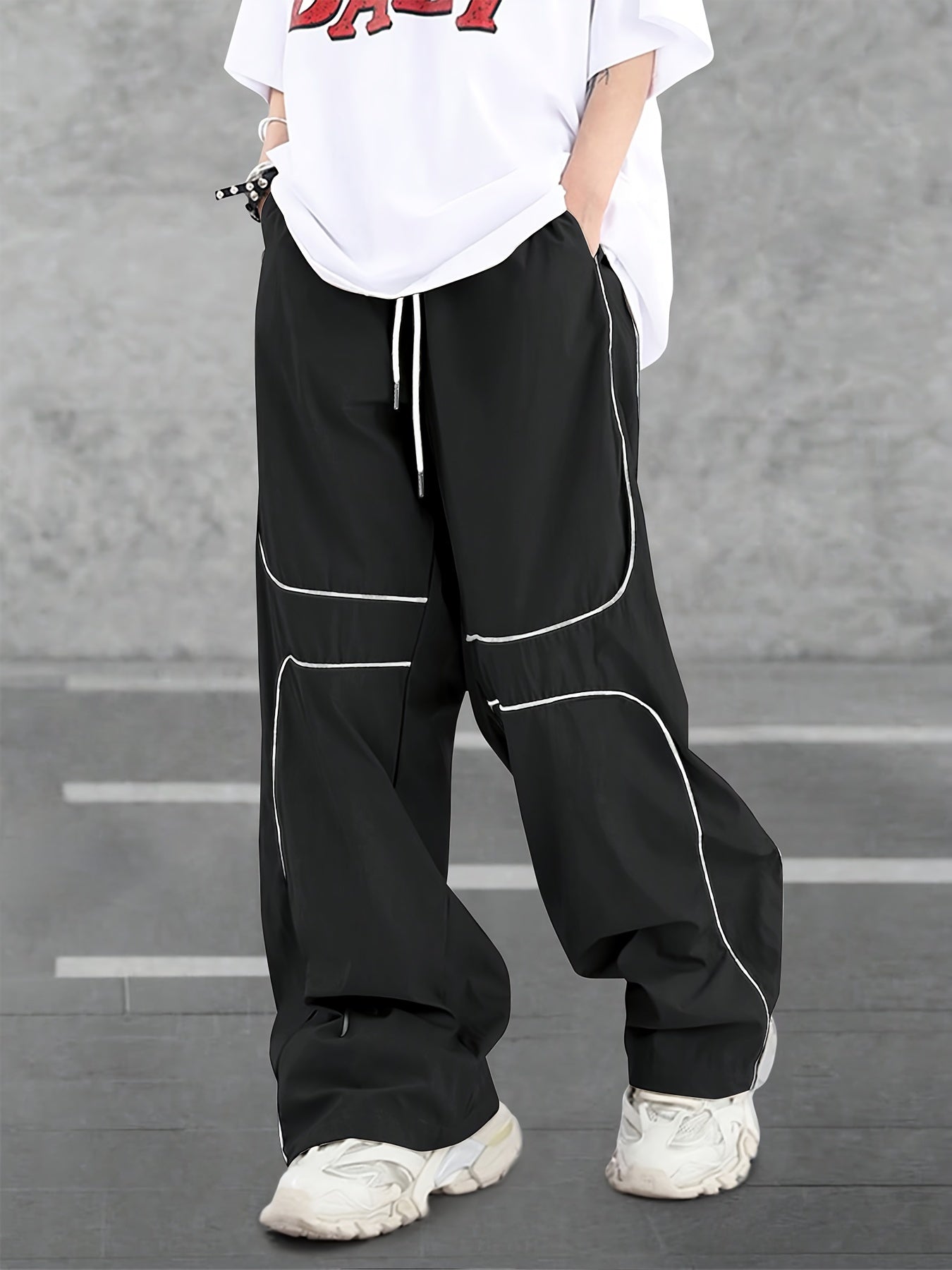 Baggy Black Designer trackpants | summer essential|