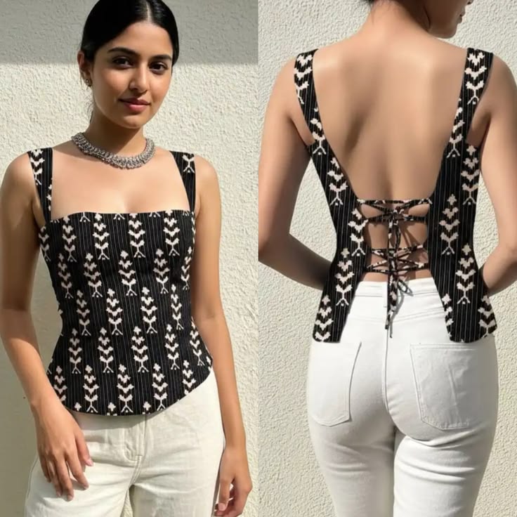 Criss cross back short kurti