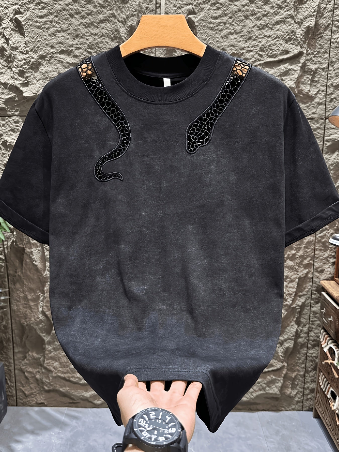 Premium Aesthetic American Trendy Brand Hollow Mesh Distressed Round Neck Short Sleeve T-Shirt