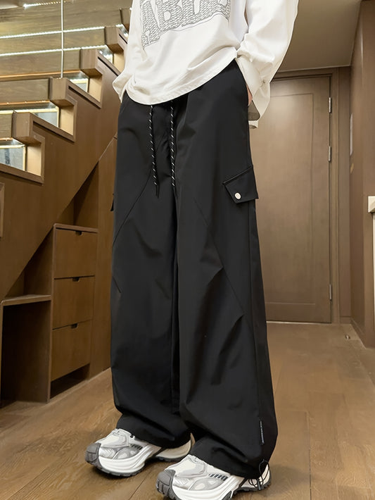 Black loose fit buttoned Trackpants | Summer essential |