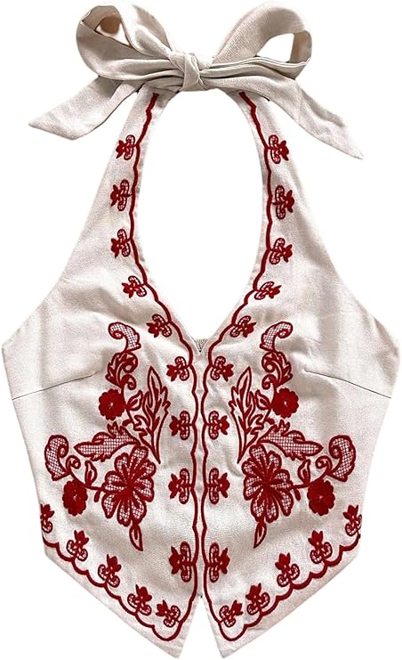 White halter neck swing top