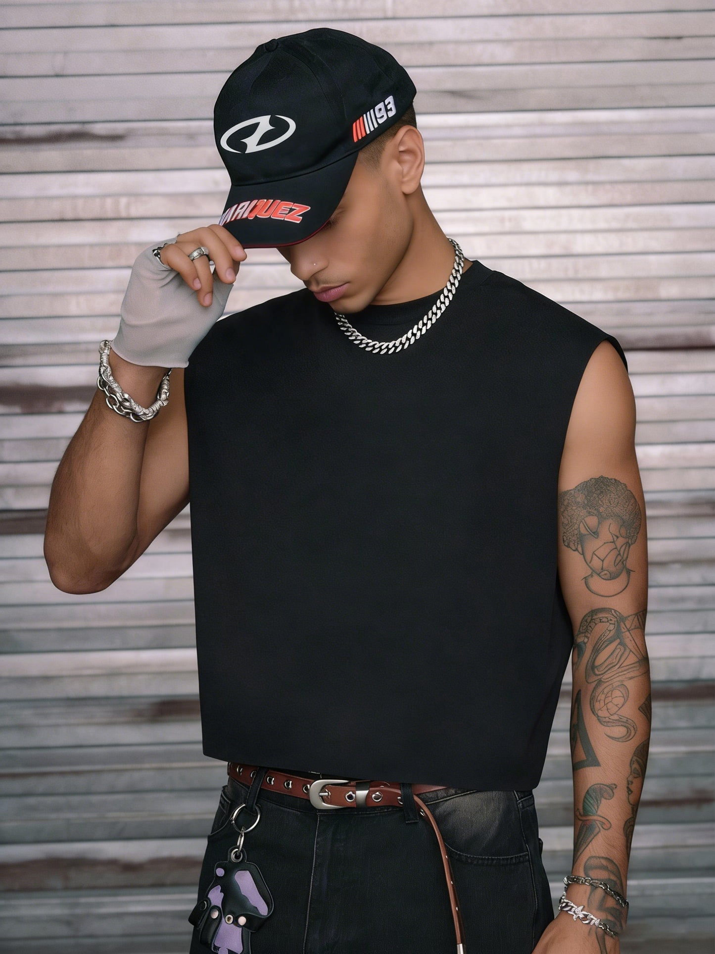 American Street Hot Drilling Flame Sleeveless Short Vest