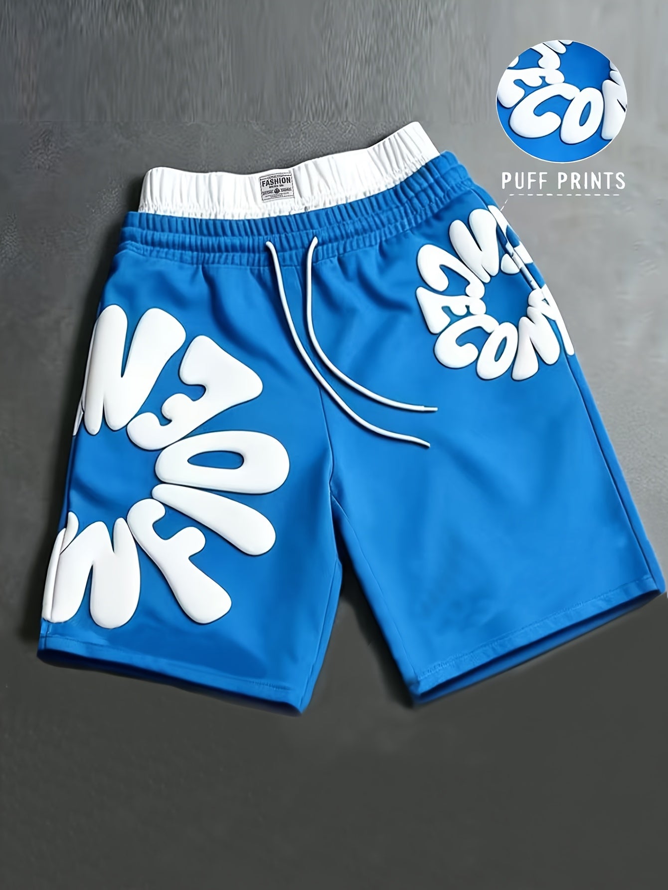 Men's Casual Shorts, Featuring Trendy Foam Print Design. Vintage-inspired Casual Style