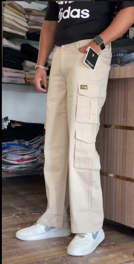 Men's Straight fit Cream Cargo