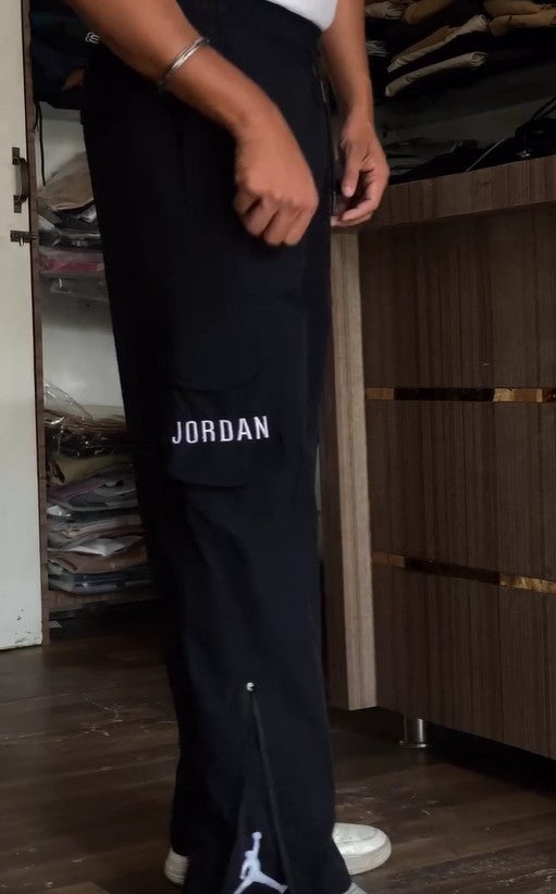 Black Jordan Convertible Bootcut Track Pant | Summer essential