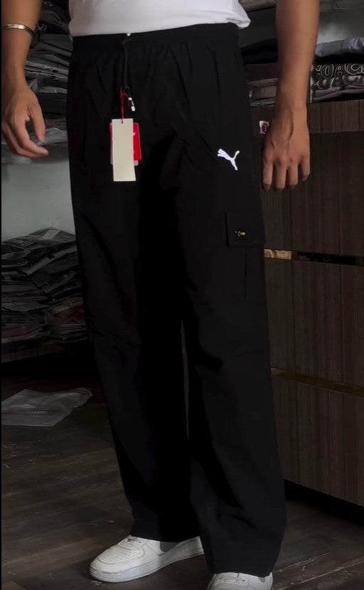 Black Trendy Convertible Bootcut Track Pant