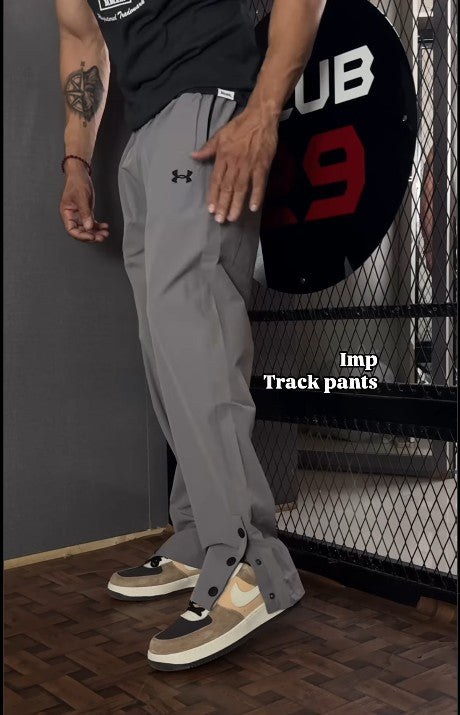 Grey Straight fit Button up Track Pant