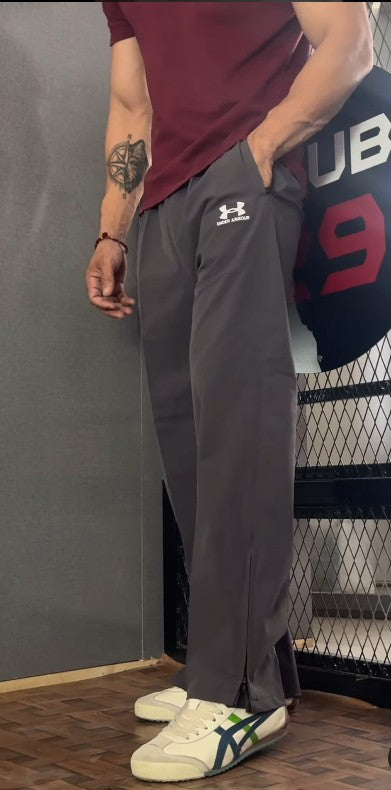 Charcoal bull straight Fit zipper Track Pants