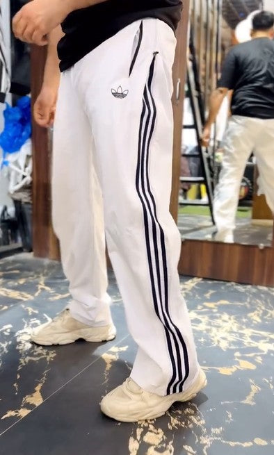 White full zipper trackpants | Premium quality| summer essential |