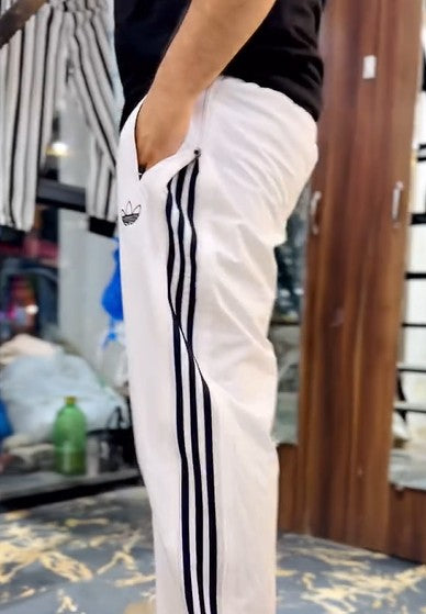 White full zipper trackpants | Premium quality| summer essential |