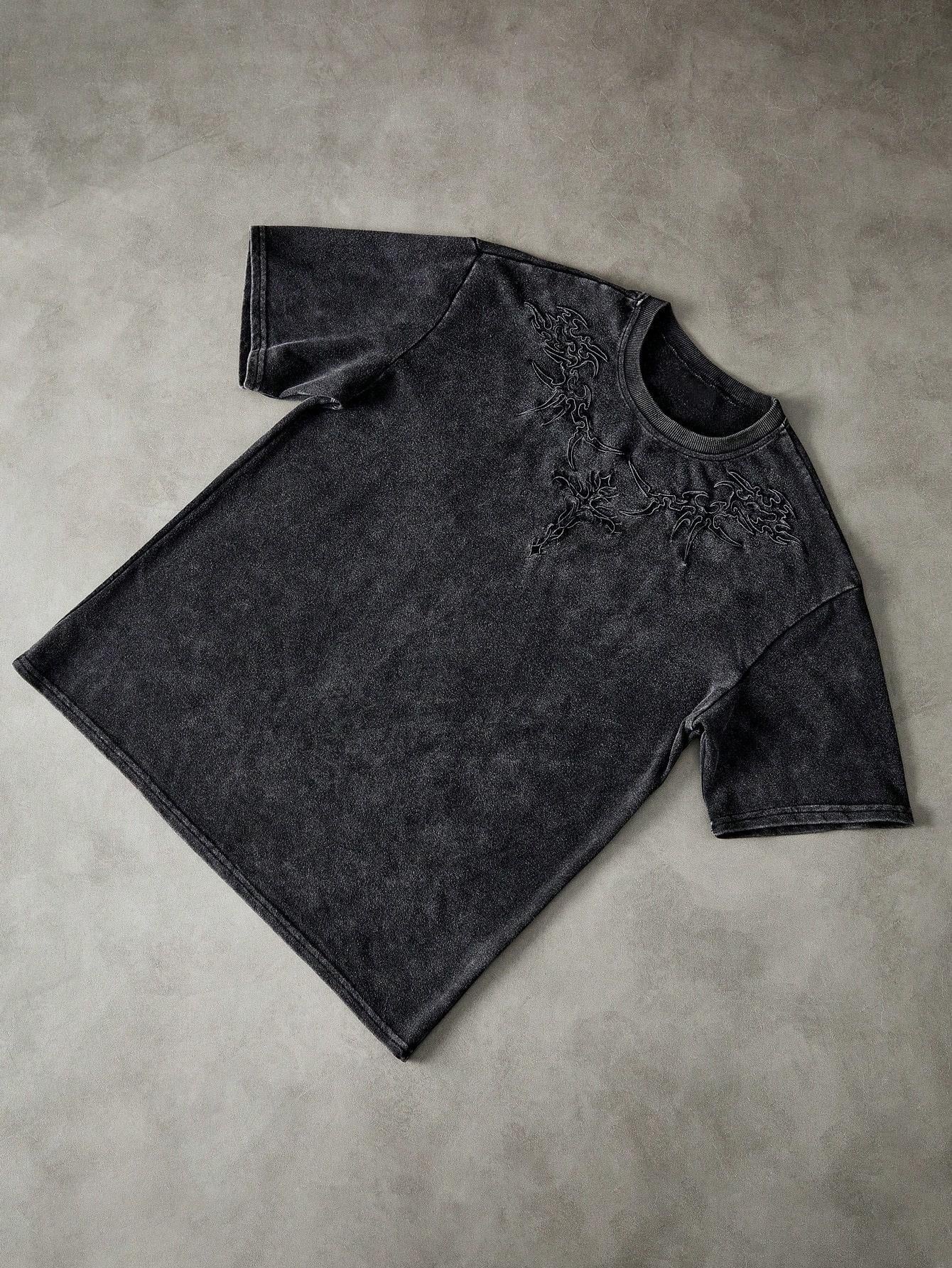 Men'S Street Dark Street Embroidery Dark Cross Distressed