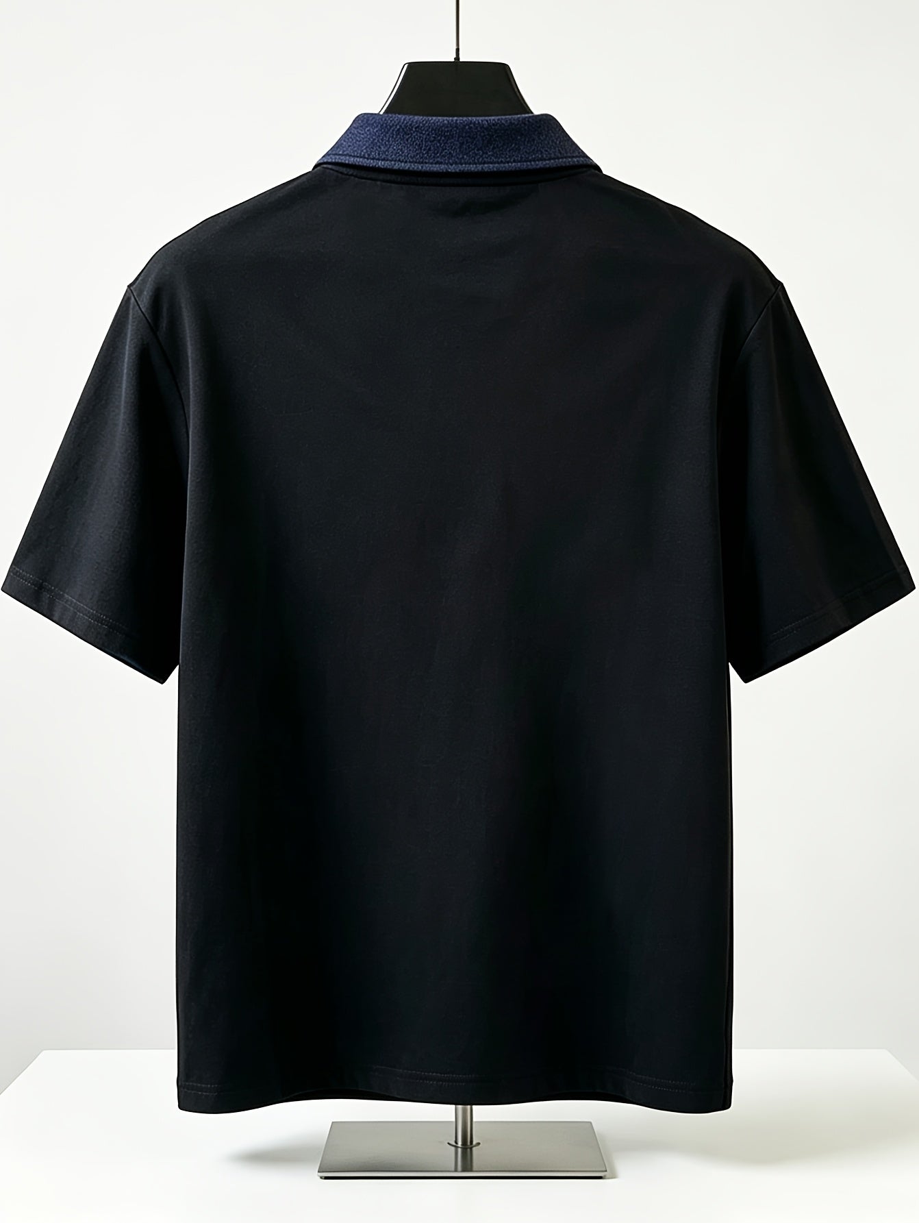 Polo T-Shirt Black Fake Two-Piece Stitching Short-Sleeved POLO T-Shirt