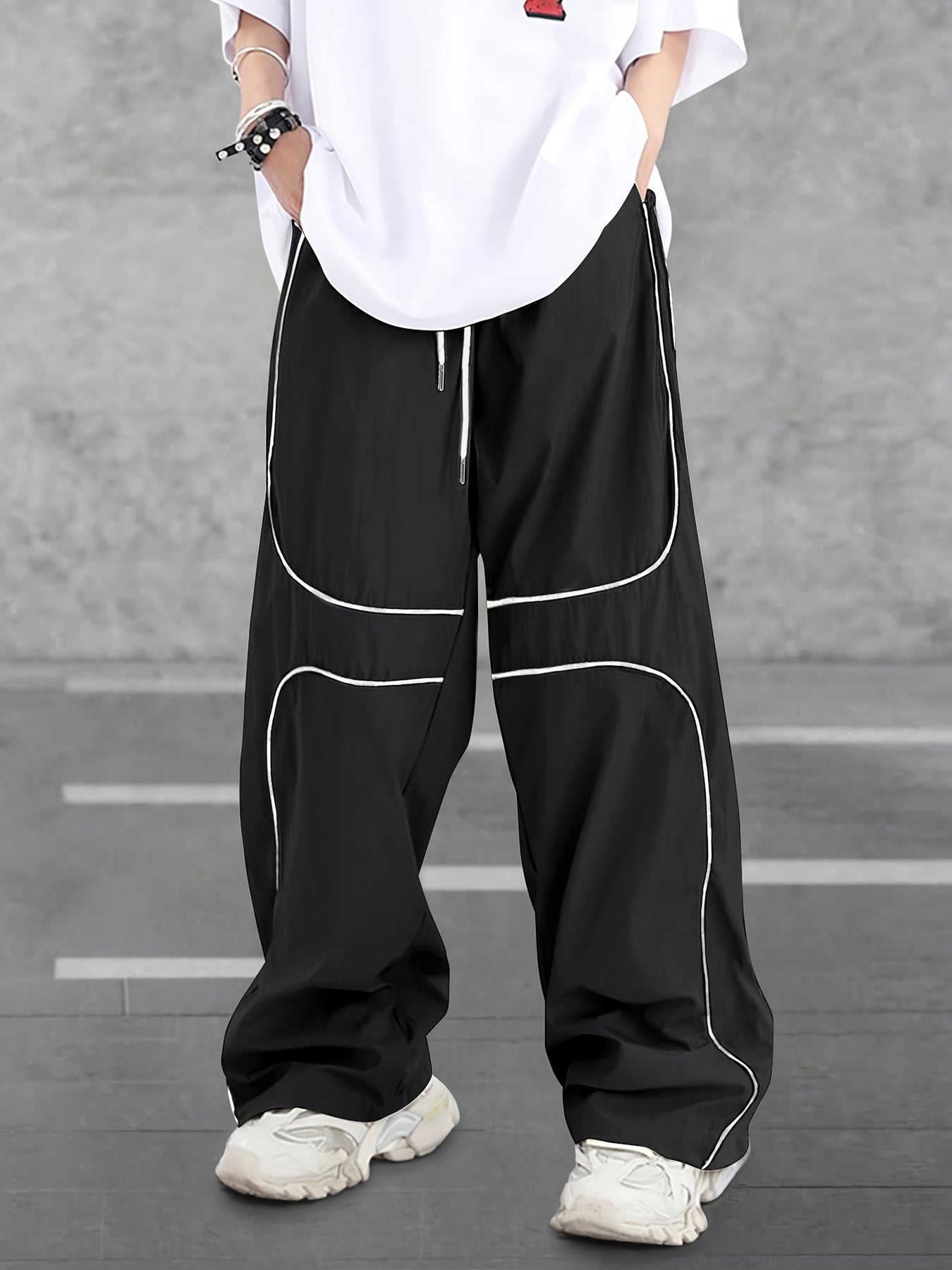 Baggy Black Designer trackpants | summer essential|