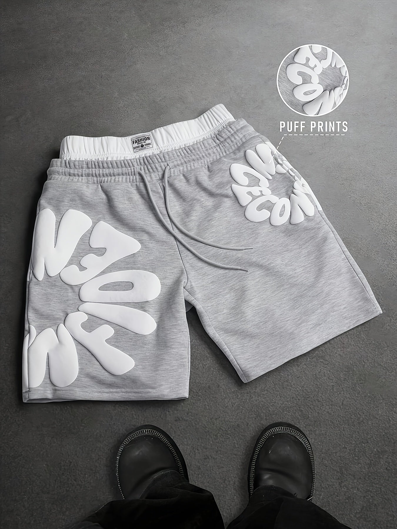 Men's Casual Shorts, Featuring Trendy Foam Print Design. Vintage-inspired Casual Style