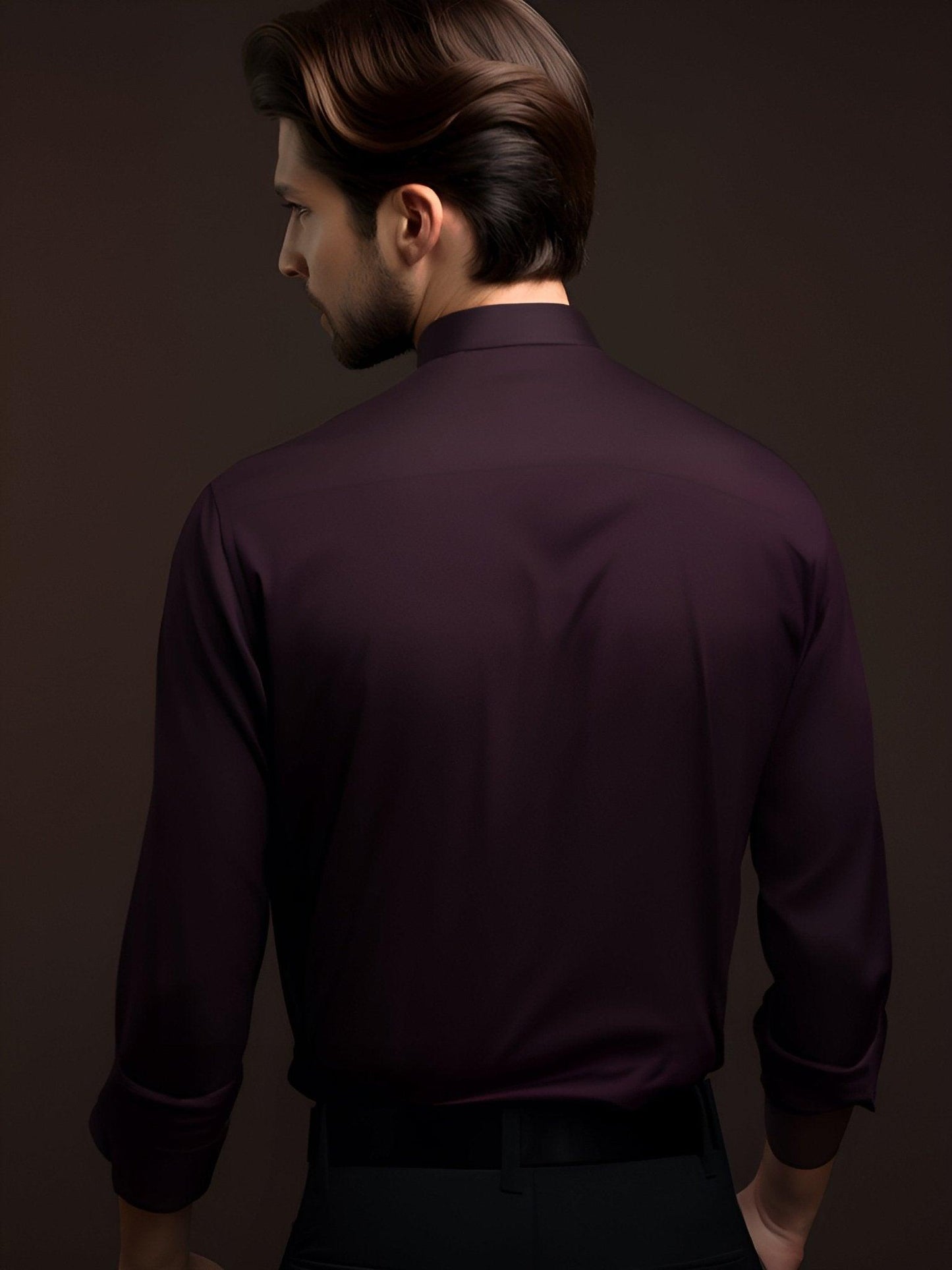 Embroidered Semi Formal Burgundy Shirt