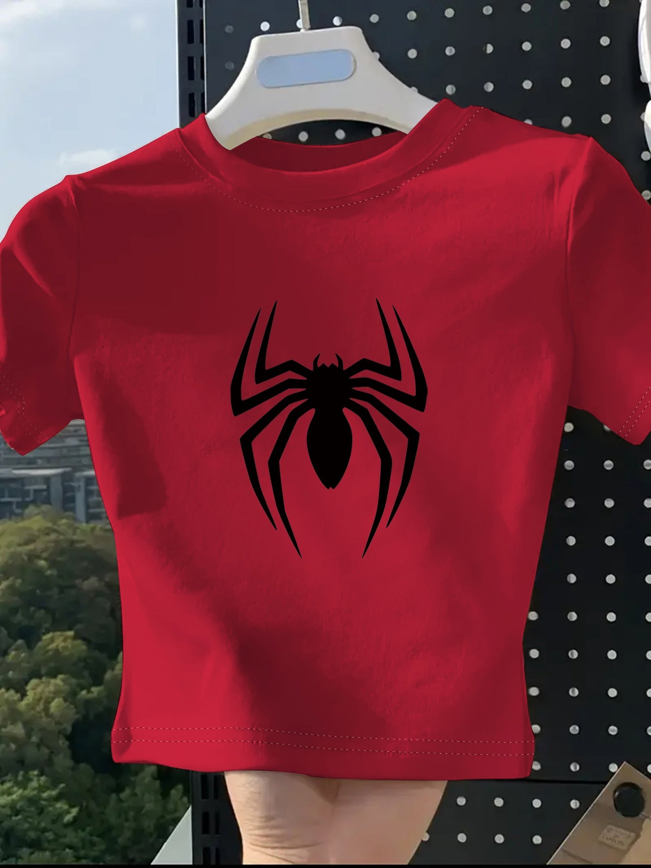 Women's Fashion Printed T-Shirt with Spider Pattern Design, Soft and Breathable