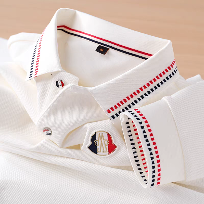 Men's White Full Sleeve Polo T-Shirt - Merinowear