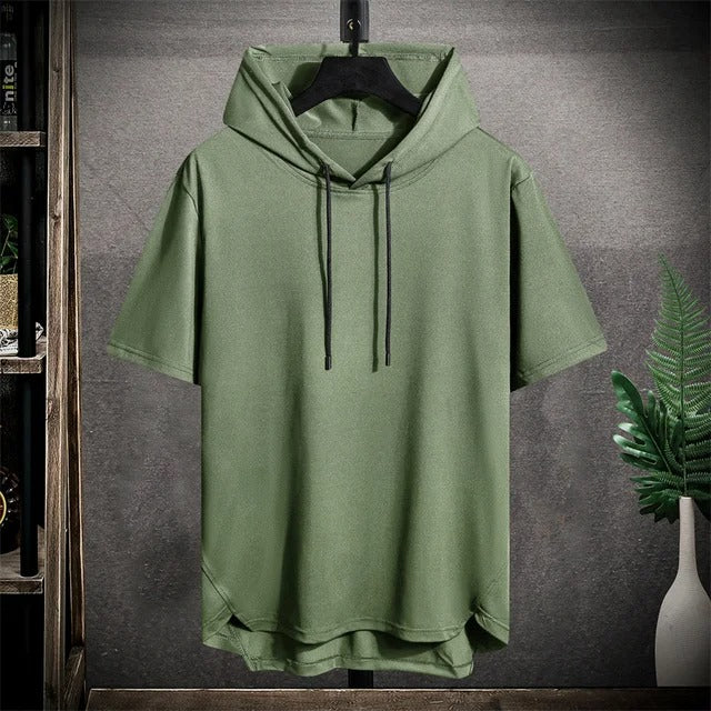 Mens half sleeve hoodie best sale