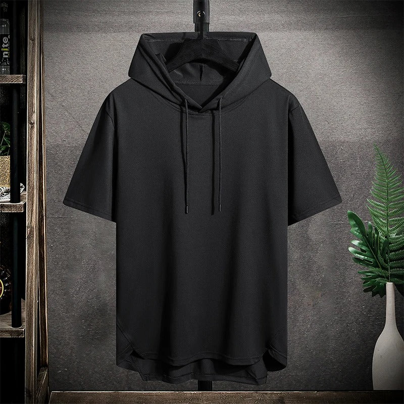 Black half sleeve hoodie on sale